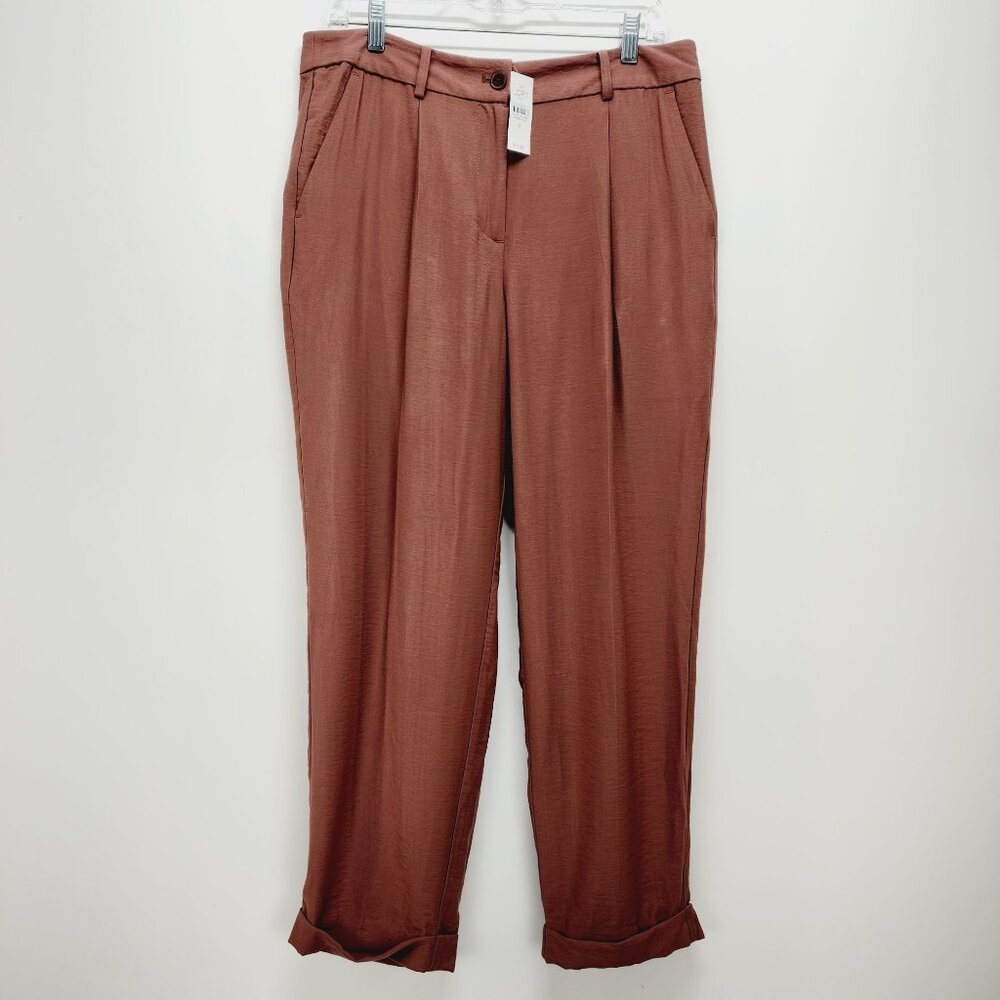 LOFT Outlet Womens Pants Tapered Leg Size 8 Rust Brown